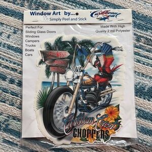 Caribbean Soul window art Illustrated peel and stick Caribbean coast choppers